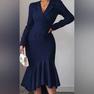 Elegant Navy Blue Women's Dress